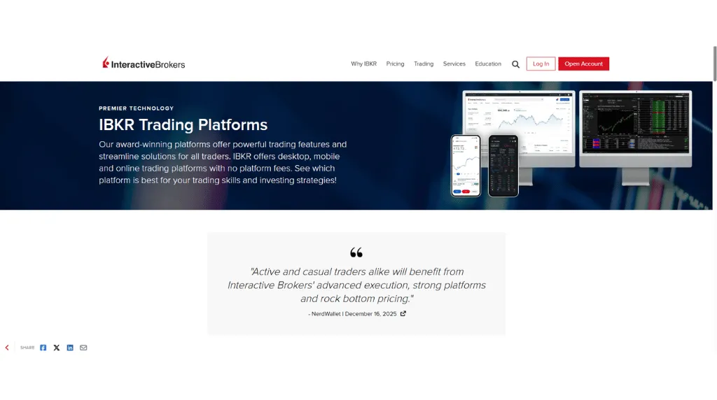 screenshot of IBKR trading platforms for best day trading platforms