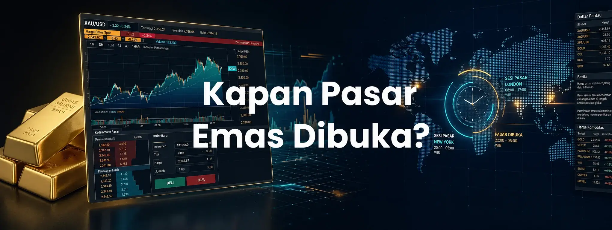 Jam Perdagangan Emas: Kapan Pasar Emas Buka?