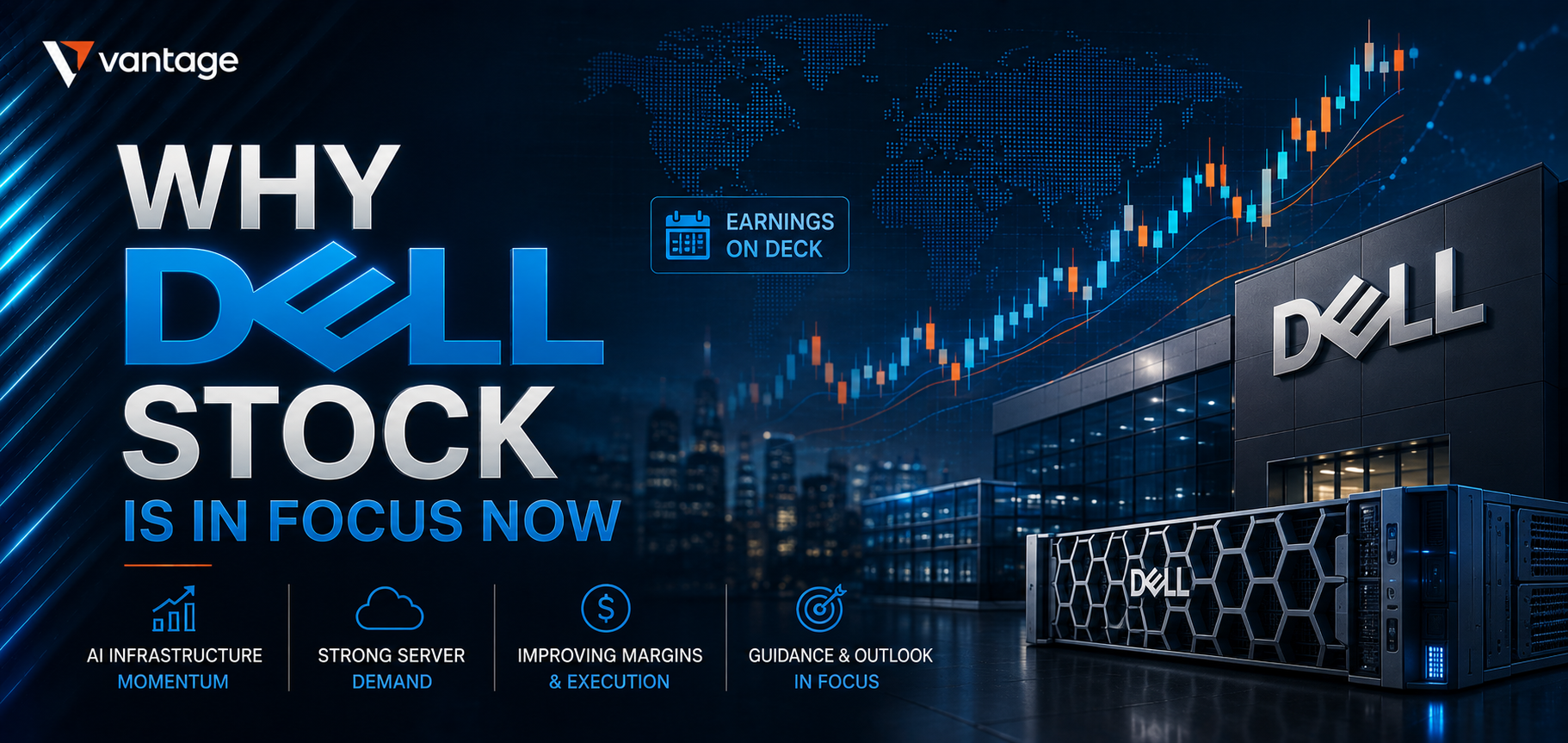 Dell stock and AI infrastructure market visual